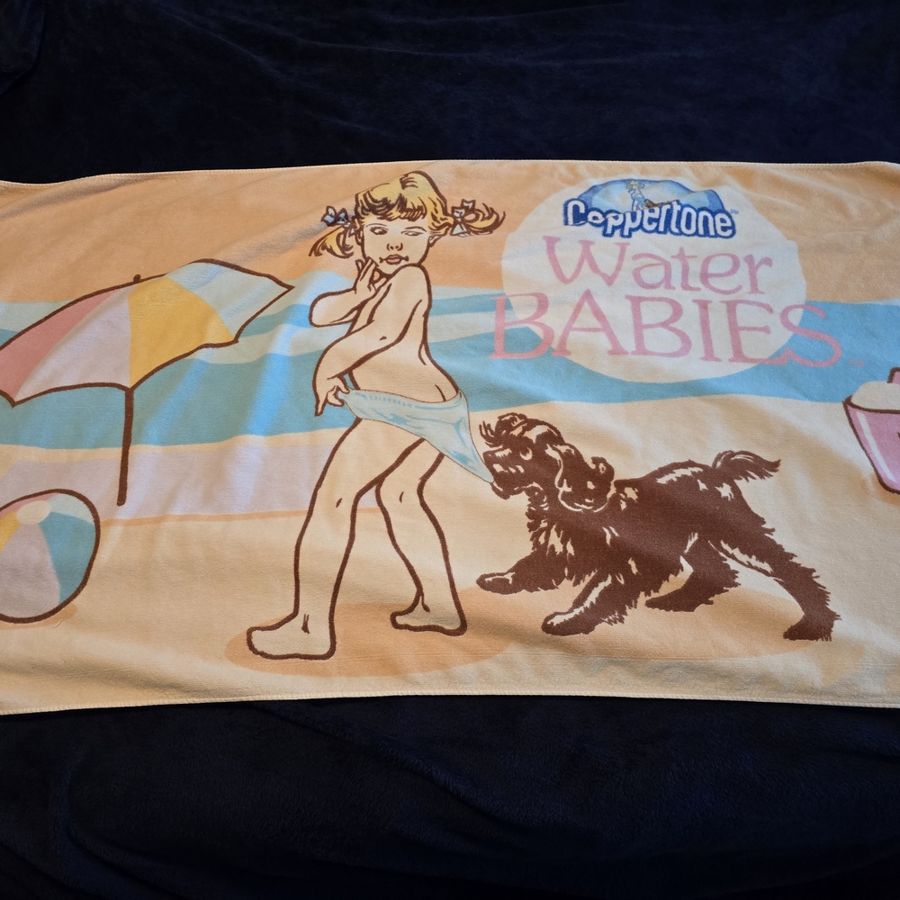 Rare Coppertone Water Babies Advertising Beach Towel